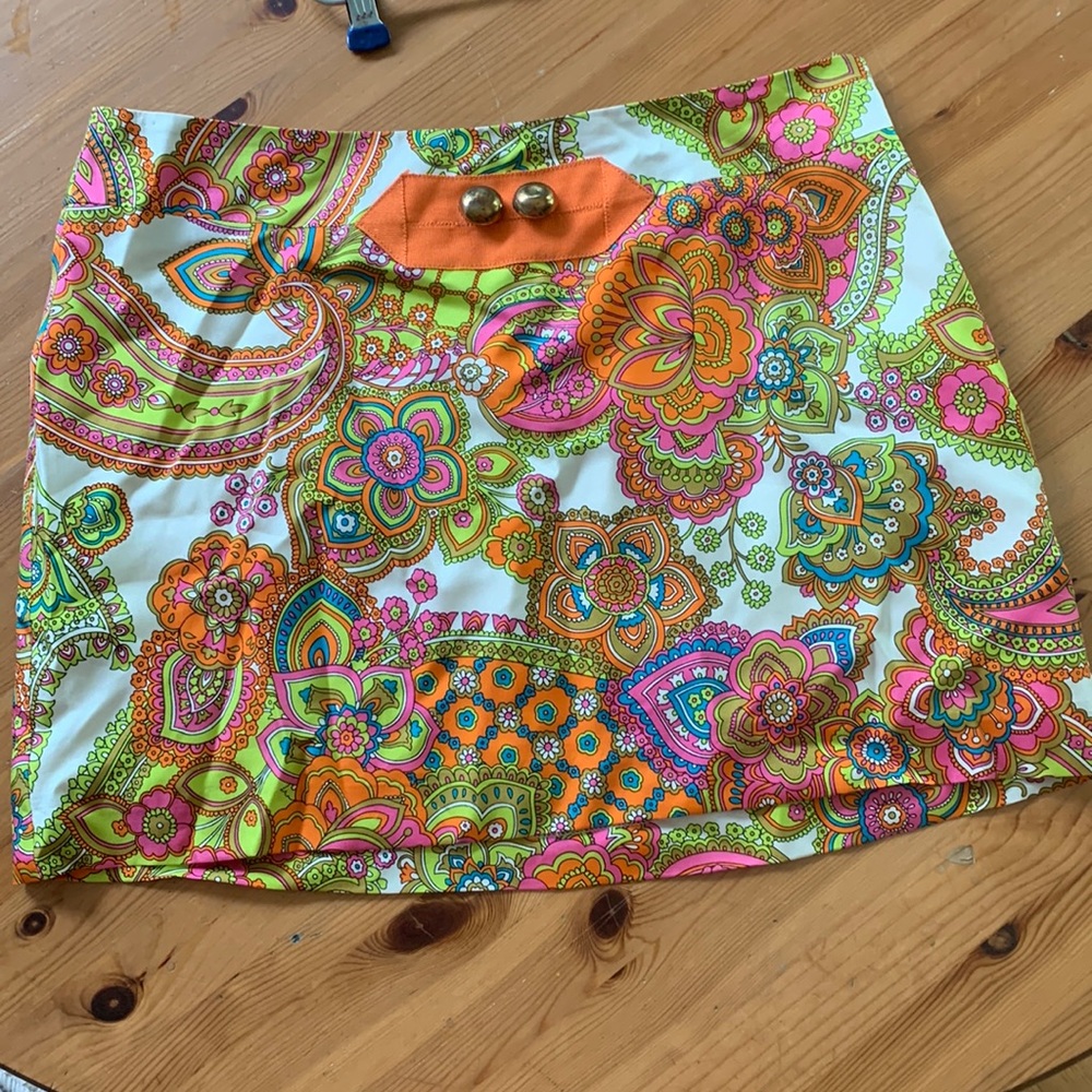 Milly silk mini skirt, 15 inches above knee, size 6